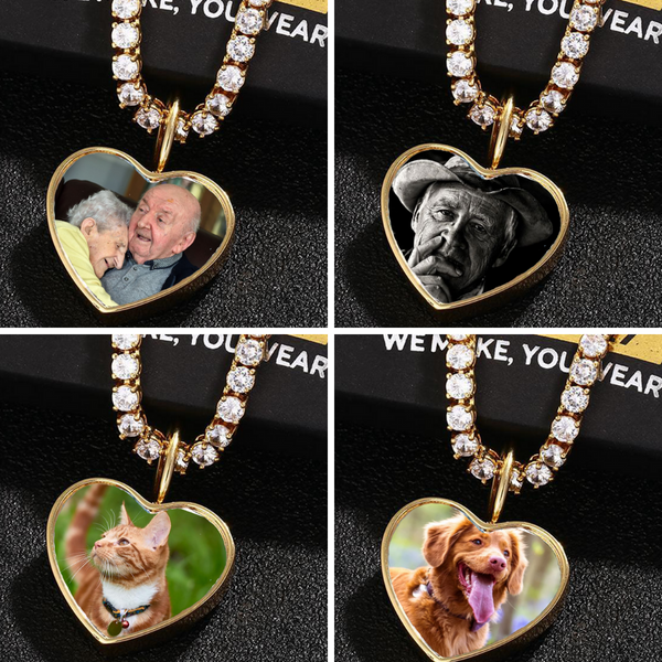 Personalized Photo Cremation Urn Necklace For Ashes Custom Engraving Heart Pendant Memorial Keepsake 18k Gold Jewelry