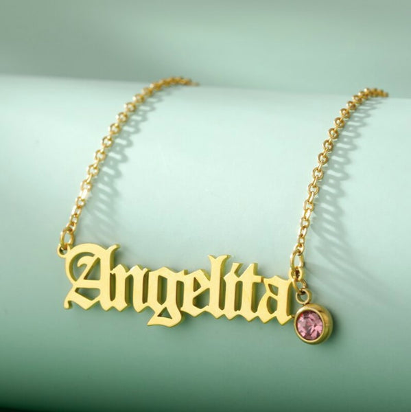 Name Necklaces With Birthstone