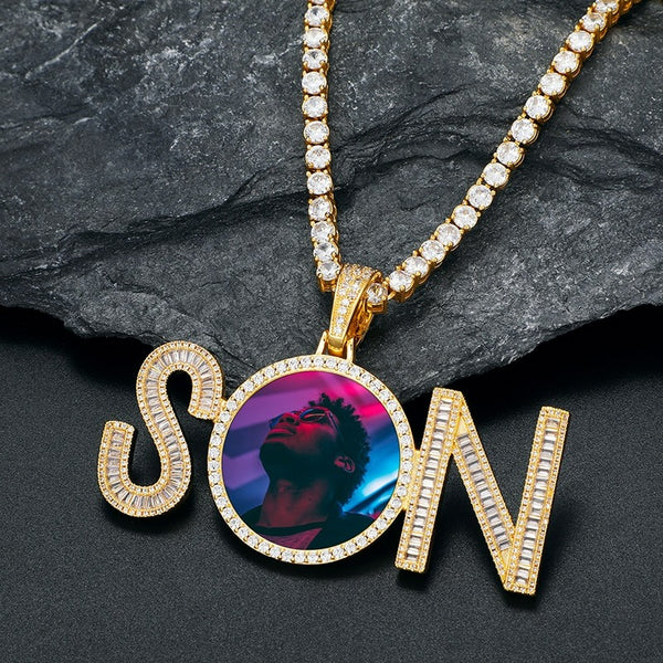 Custom Photo 'SON' Pendant-In Memory Of SON Necklace