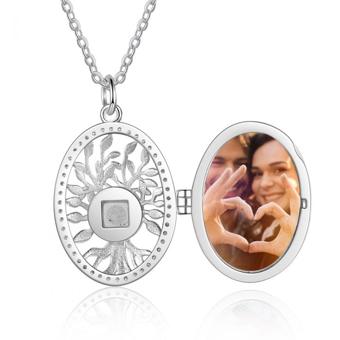 S925 Family Tree Necklace- Necklace with picture inside- Best valentine Gifts