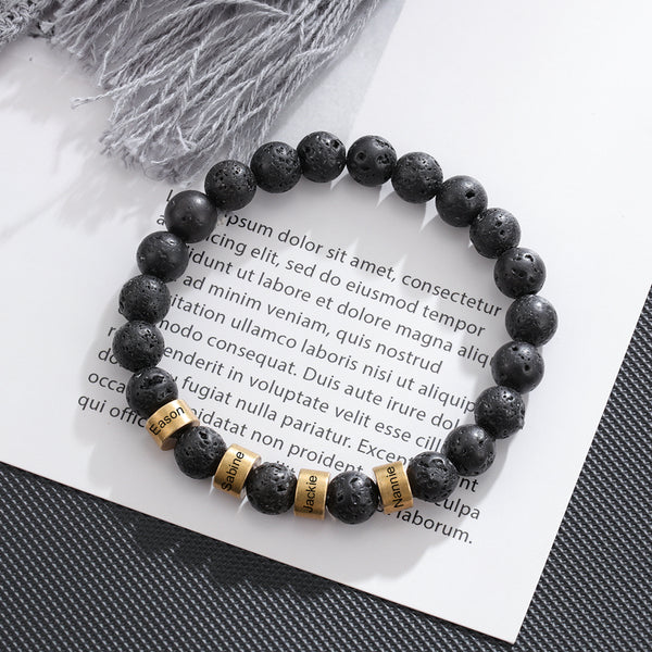 Personalized Men's Beaded Bracelet- Unique Gift For Dad