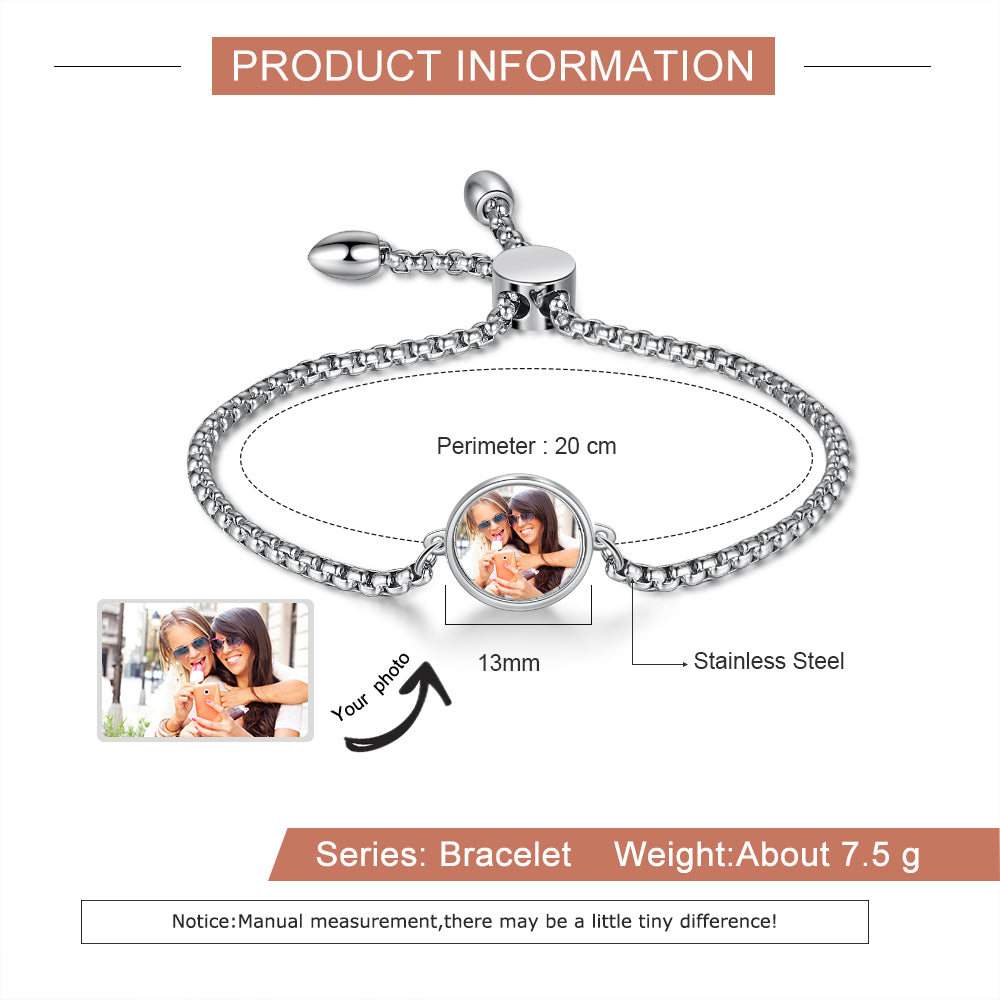 Photo Charm Bracelet-Picture Bracelet-Personalized Bracelets-Bracelets For Women