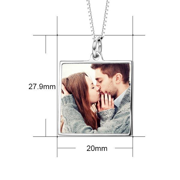 Personalized Square Photo Necklace- Photo Memory Necklace- Birthday Gifts For Her
