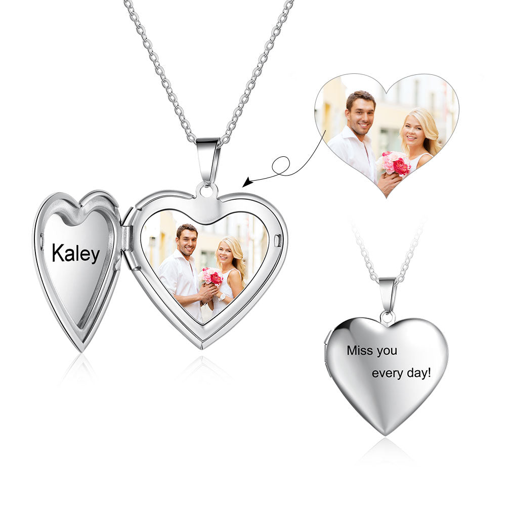 Custom Photo Heart Necklace For Women- Gift For Mom