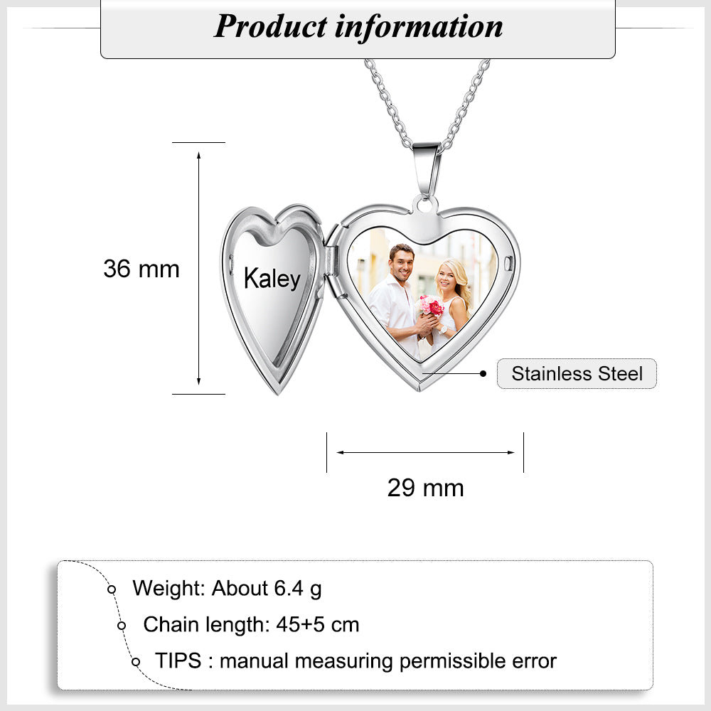 Custom Photo Heart Necklace For Women- Gift For Mom