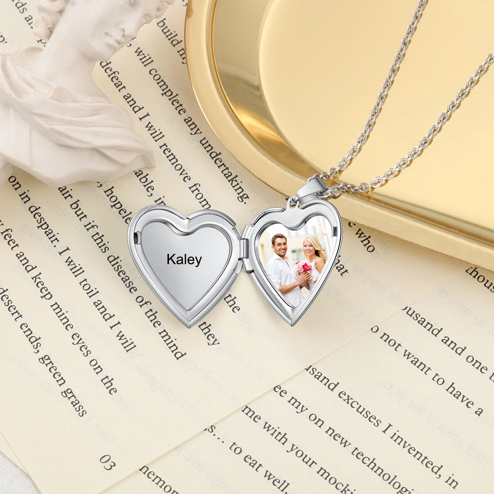 Custom Photo Heart Necklace For Women- Gift For Mom