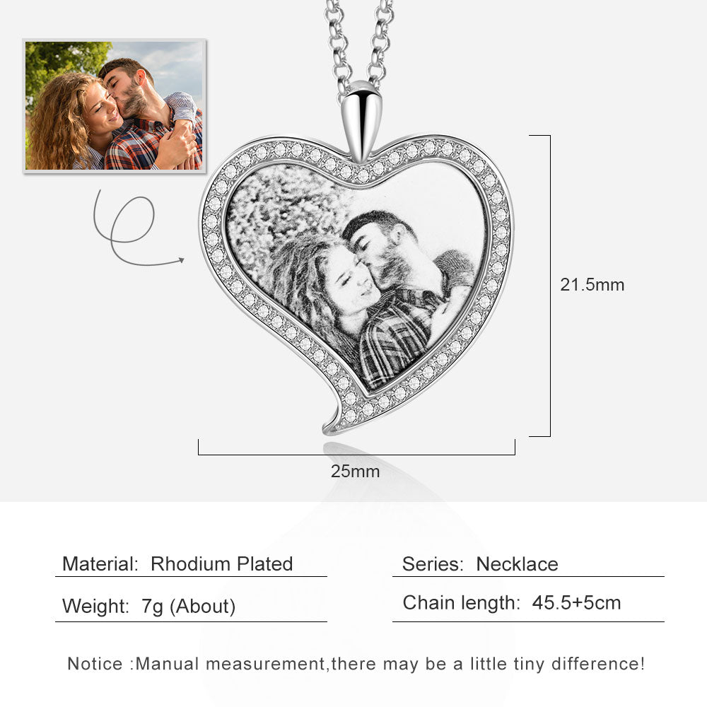 Custom Heart Necklace With Picture Inside- Gifts For Younger Mom