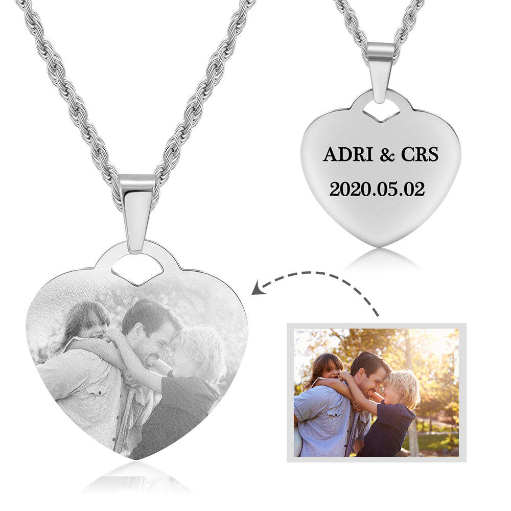 Personalize Family Heart Photo Necklace- Best Mothers Day Gift