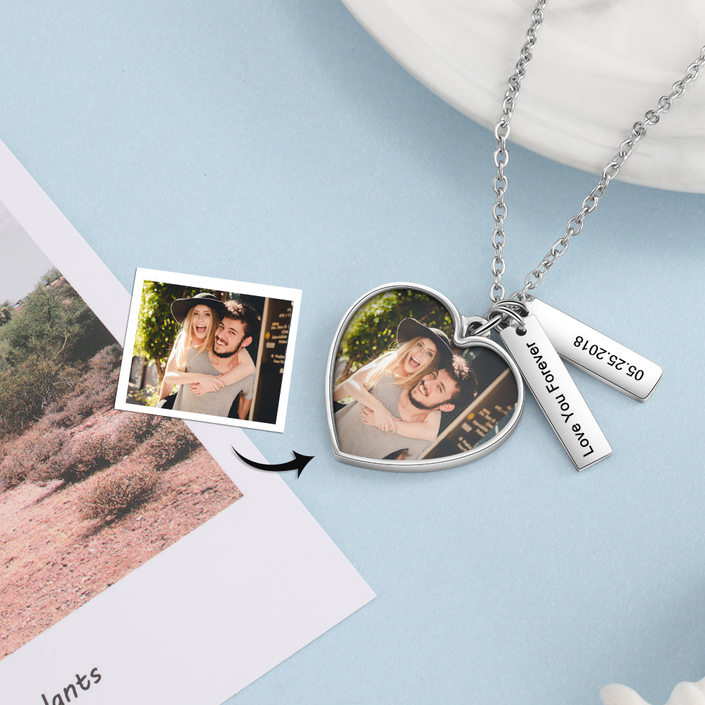 Personalize Heart Necklace With Picture Inside- Best Gifts For Mothers Day