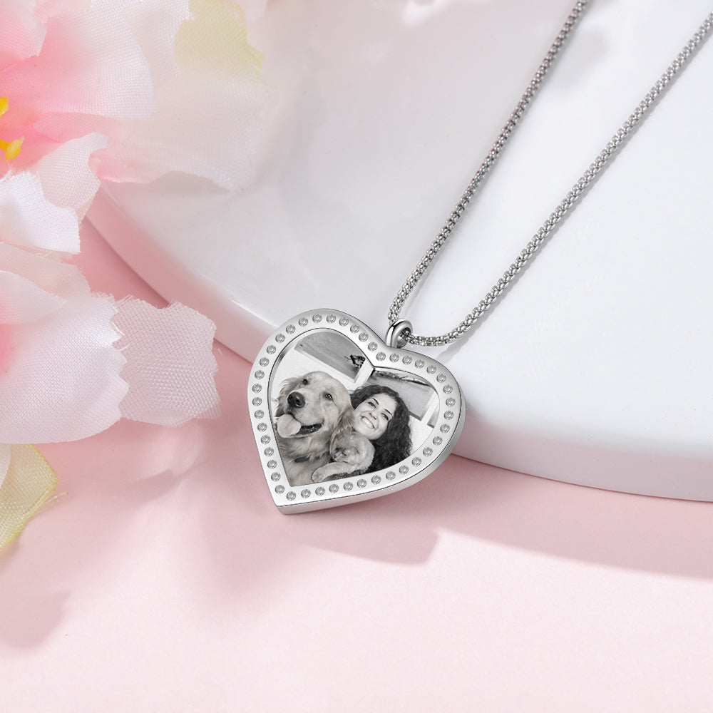 Personalized Heart Photo Necklace For Her- Best Mothers Day Gift