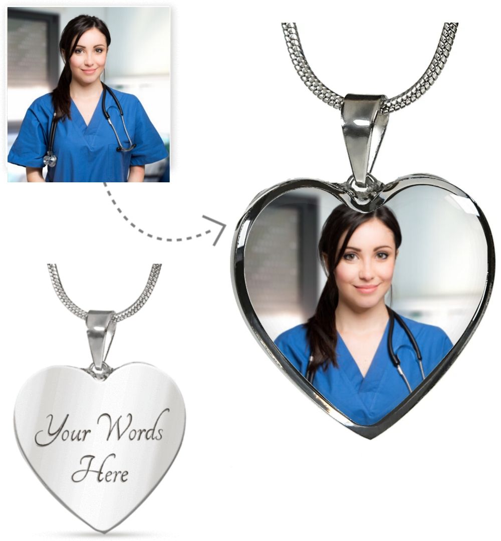 Custom Heart Photo Necklace- Gifts For Nurse & Doctor