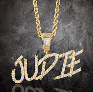 Personalized Nameplate Necklace- Iced Out Hip Hop Name Necklace