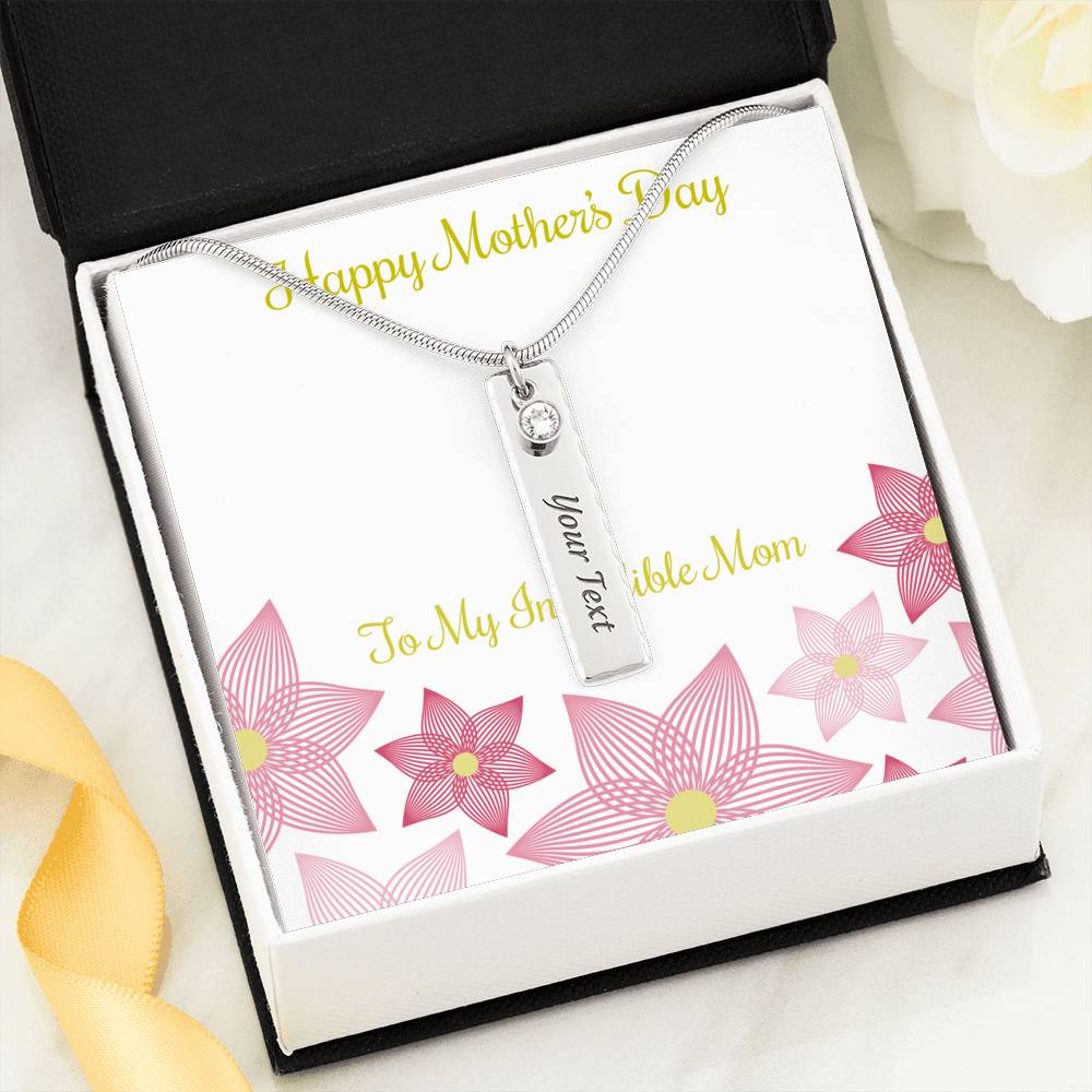 Birth Stone Name Necklace Gifts For Mom With Mother's Day Gift Wish Message Card