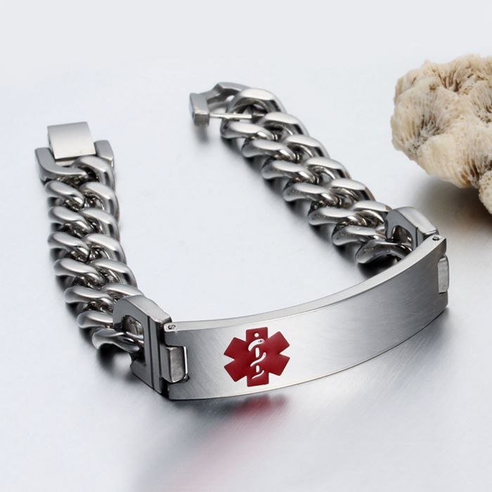 Personalized Engraved Medical Alert Bracelet For Men & Women