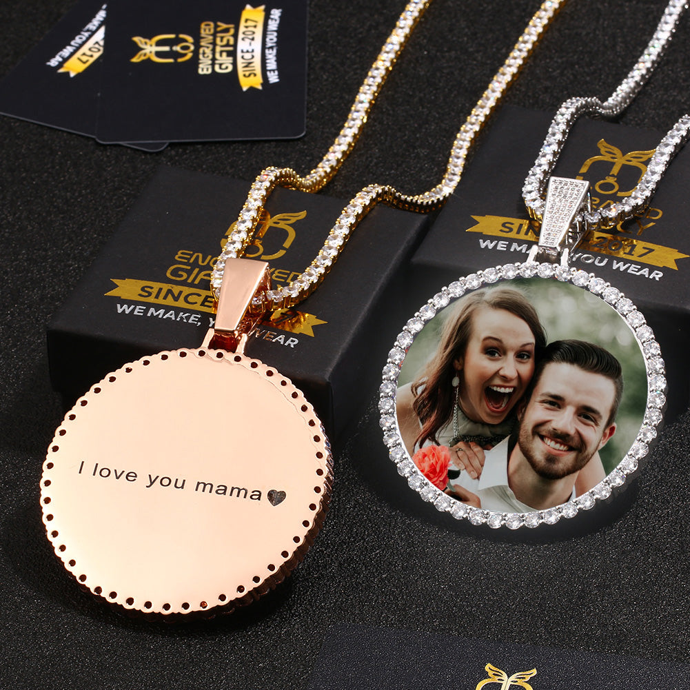 Gold Plating Custom Photo Medallion Necklace