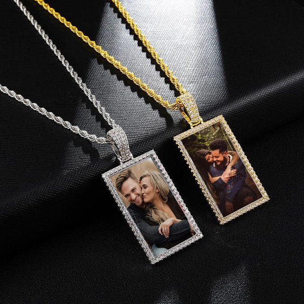 Custom Photo Square Medallion Necklaces