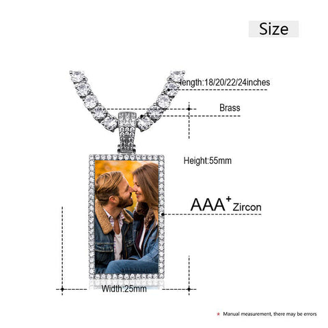 Custom Photo Square Medallion Necklaces christmas gift