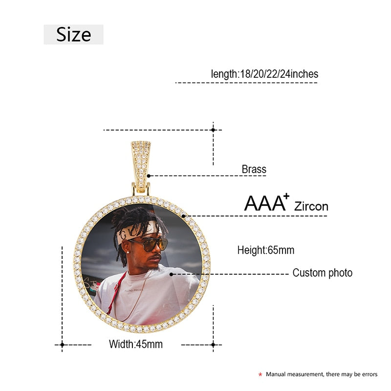 Iced Out Personalized Picture Necklace For Hip Hop Lover