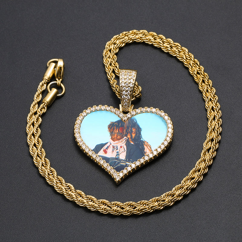 Personalized Heart Photo Necklace- Heart Pendant Necklace- Exclusive Gifts For 11 Year Old Boys