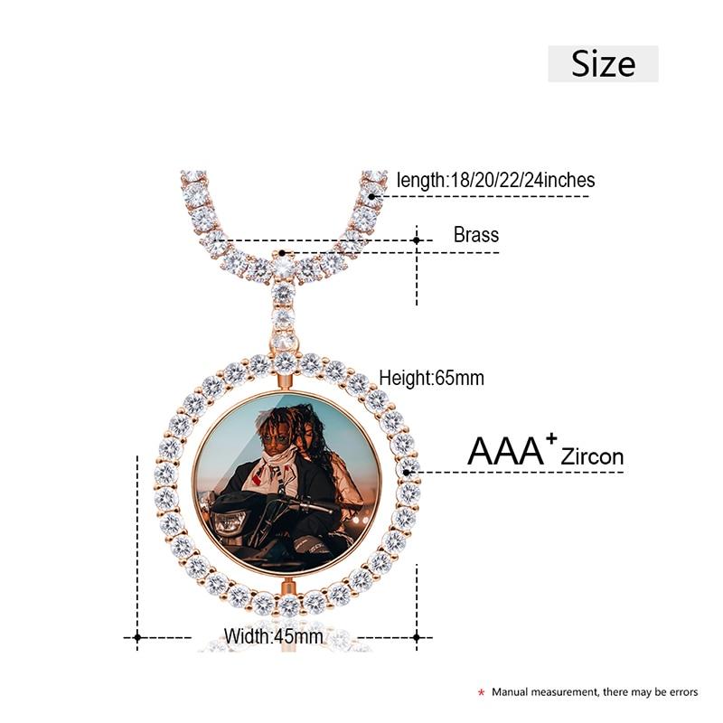 Double Picture Locket Necklace-Rotated Pendant Picture Necklace