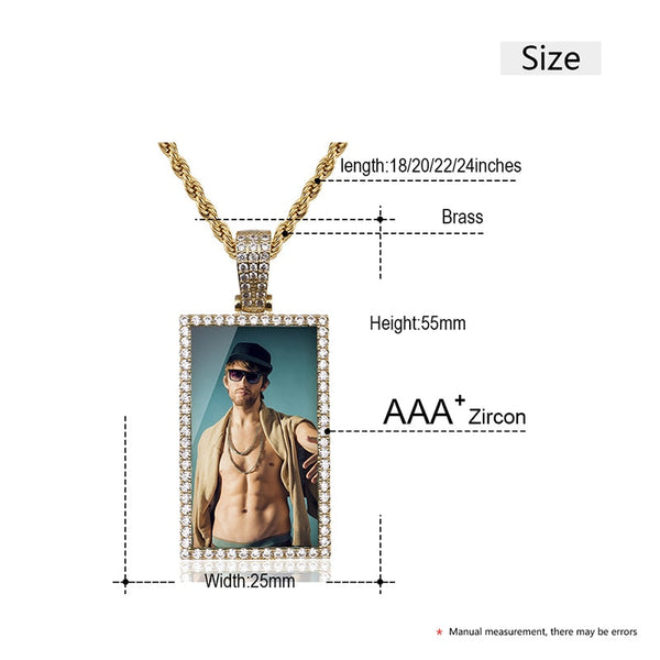 Custom Made Square Picture Necklaces- Best Personalized Gifts For Men