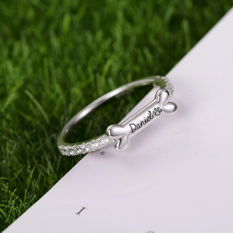 Custom Pet Name Ring With Engraving Word