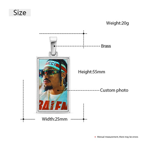 Plating Of 14K Medallion Necklace Photo Pendant Hip-Hop Necklace For Men