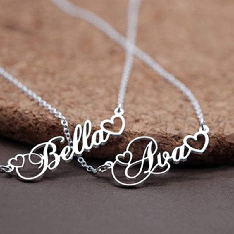 Personalized Name Necklace-Necklace With Tiny Heart- Gifts For Women
