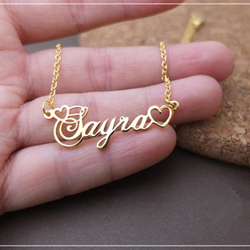 heartbeat necklace with name