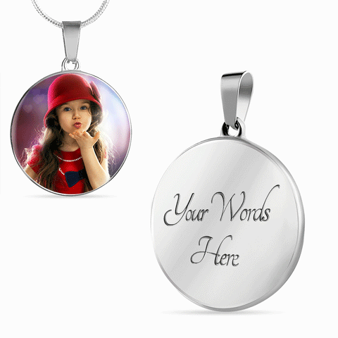 Personalized Circle Pendant Necklace-Exclusive Necklace With Picture Inside