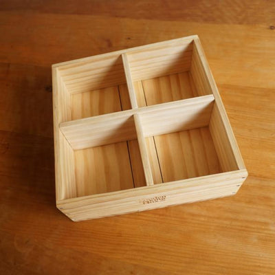 wooden box with dividers