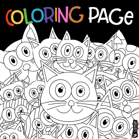 Preview of Purrrballs cat coloring page