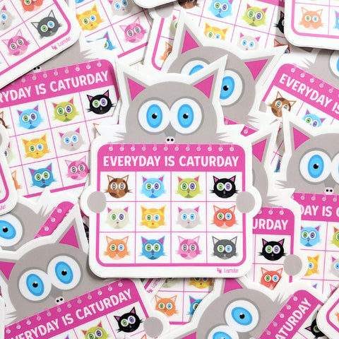 Group of Everyday is Caturday vinyl stickers