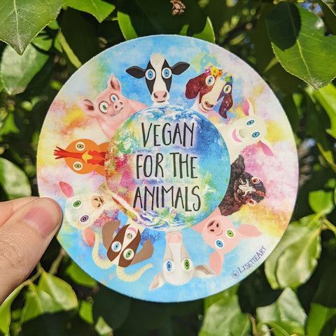 Vegan for the Animals bumper sticker