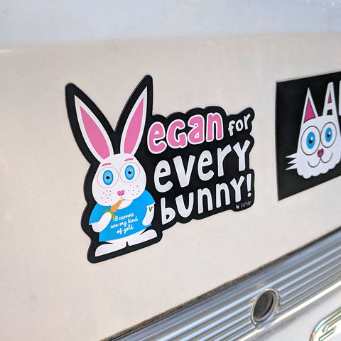 Vegan for everybunny! magnet on car