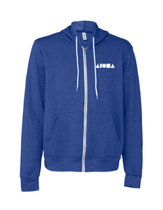 royal blue zip up fleece