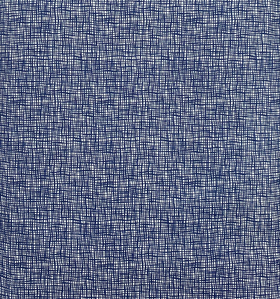 Navy Blue and White Weave Fabric