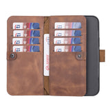 iPhone 13 Pro Max Brown Leather Detachable Dual 2-in-1 Wallet Case with Card Holder and MagSafe - Hardiston - 3