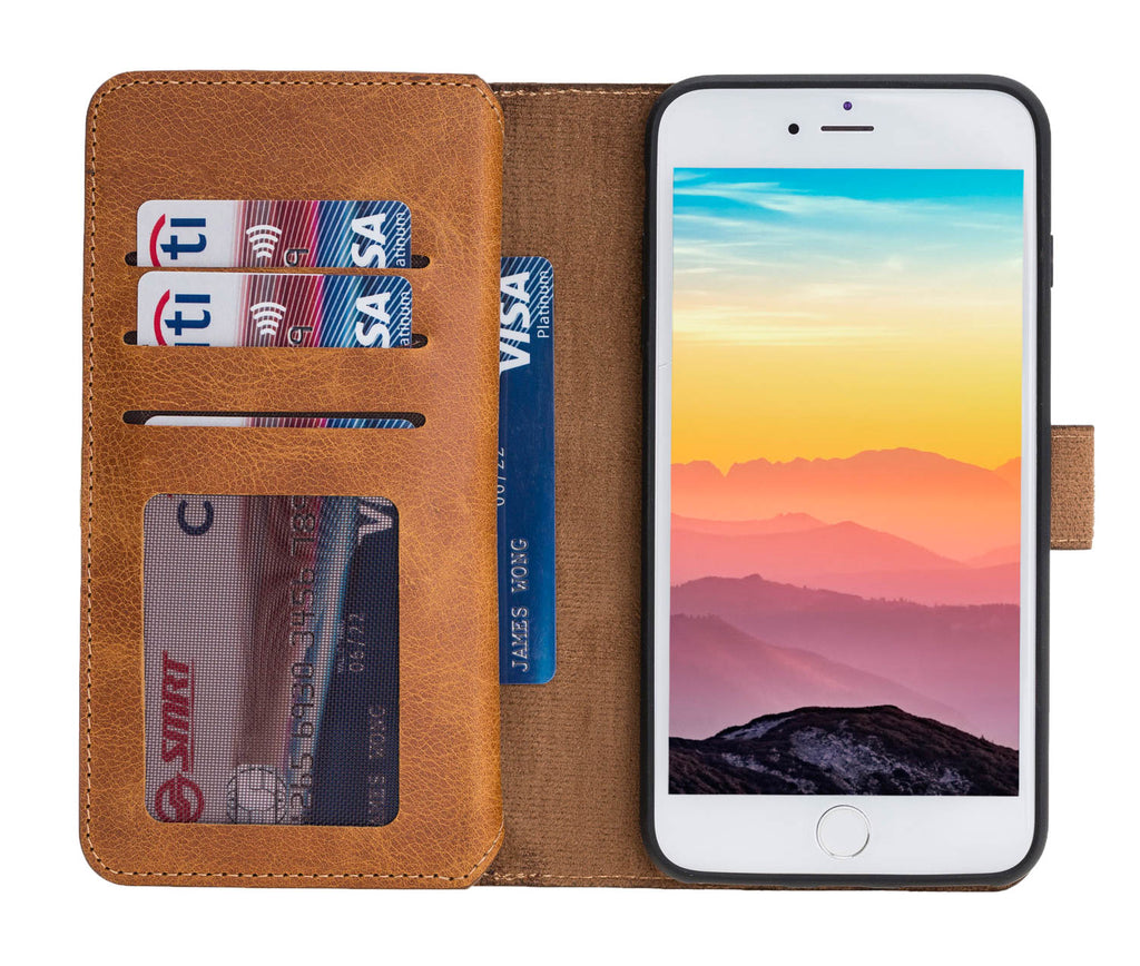 Iphone 8 Plus 7 Plus Leather Detachable Dual Wallet Case With Magsafe Hardiston