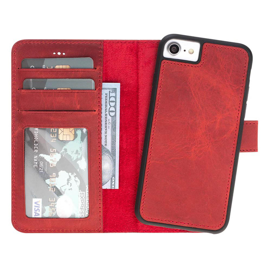 Springplank tekst B olie iPhone SE / 8 / 7 Leather Detachable Wallet Case with MagSafe - Hardiston
