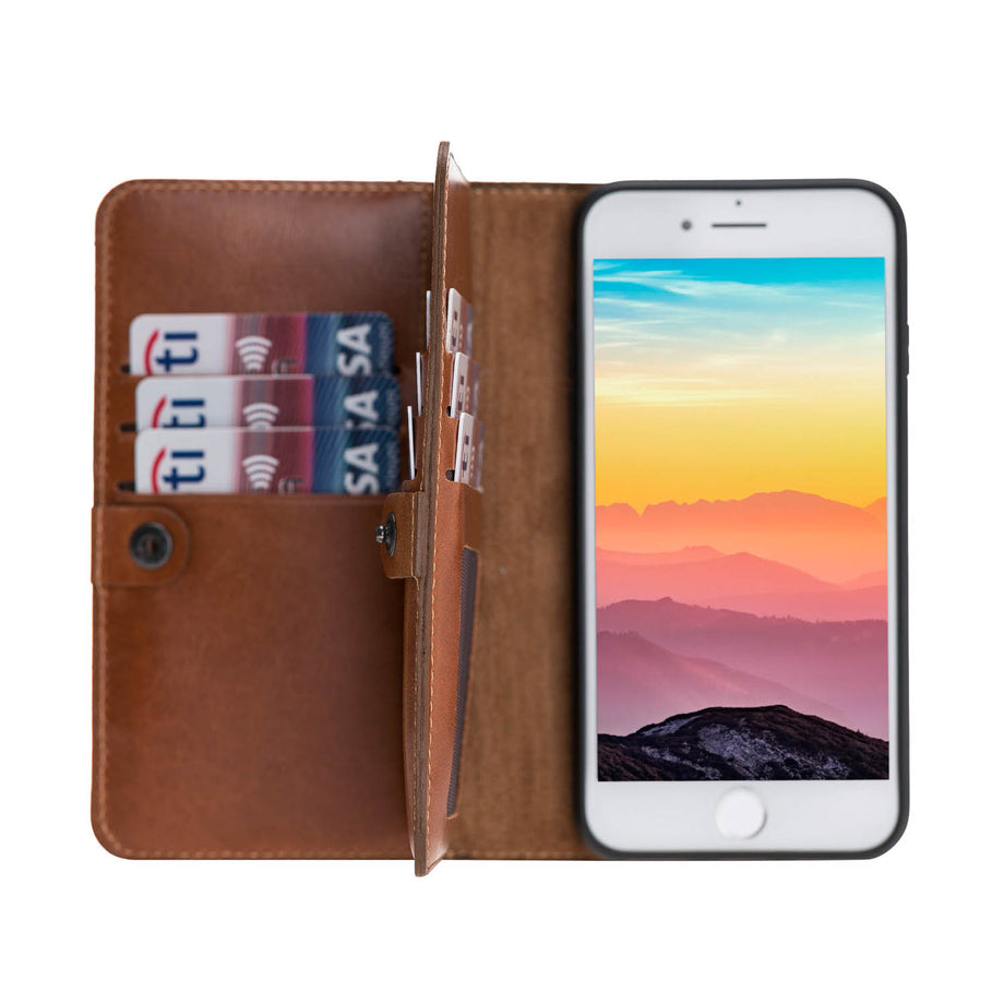 aanwijzing armoede Riet iPhone SE / 8 / 7 Leather Detachable Dual Wallet Case with MagSafe -  Hardiston