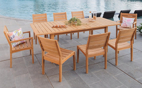 teak wood 8 set outdoor dinning set 