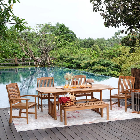 teak wood outdoor dining set