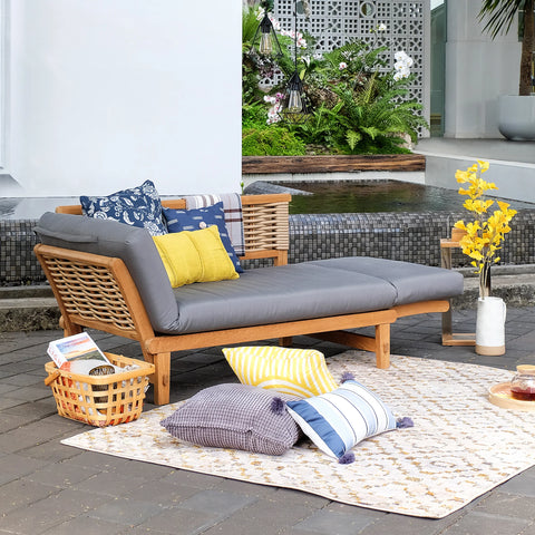 wicker outdoor convertible sofa daybed