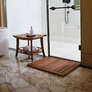 Dussi Solid Teak Wood Shower Mat Cambridge Casual