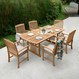 wood dining patio set