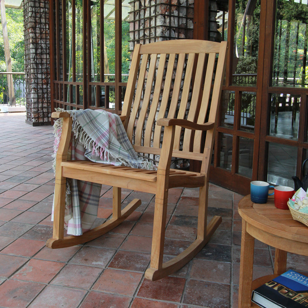 richmond solid teak wood outdoor rocking chair