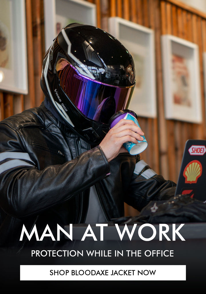 Man At Work Wearing Bloodaxe Jacket