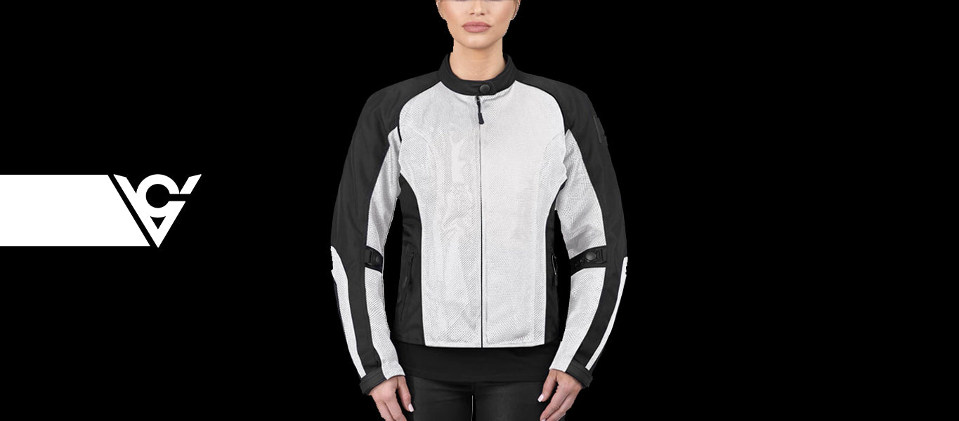 Warlock Silver/Gray Mesh Motorcycle Jacket