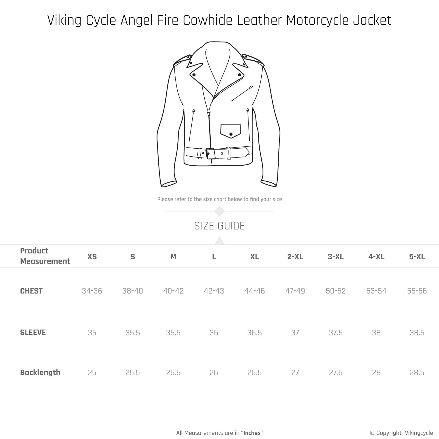 True Element Leather Vest Size Chart